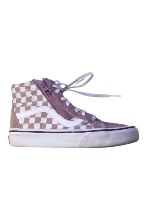 A Brown Sneakers from Vans in size 7Y for girl. (Front View)