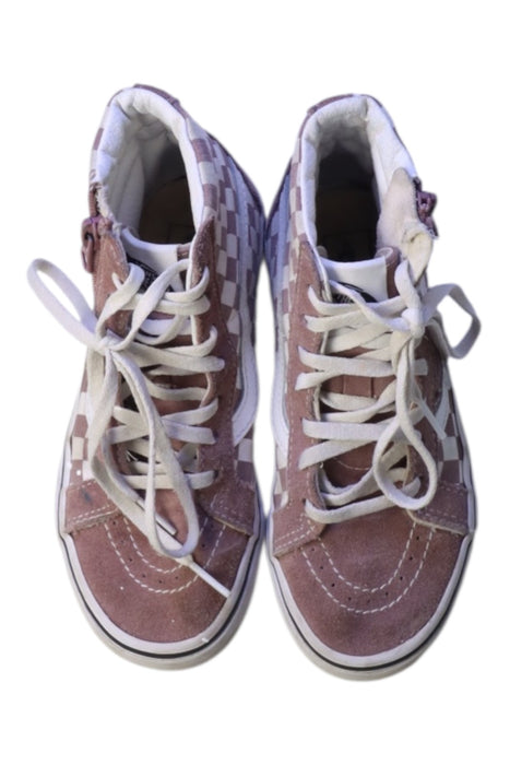 A Brown Sneakers from Vans in size 7Y for girl. (Back View)