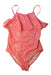 A Pink Swimsuits from Tea in size 10Y for girl. (Front View)
