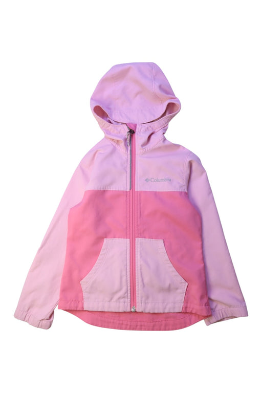 A Pink Rain Jackets from Columbia in size 4T for girl. (Front View)