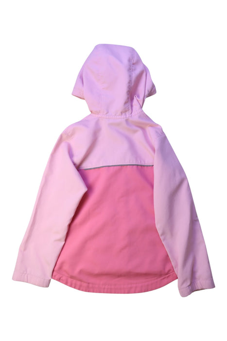 A Pink Rain Jackets from Columbia in size 4T for girl. (Back View)