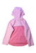 A Pink Rain Jackets from Columbia in size 4T for girl. (Back View)