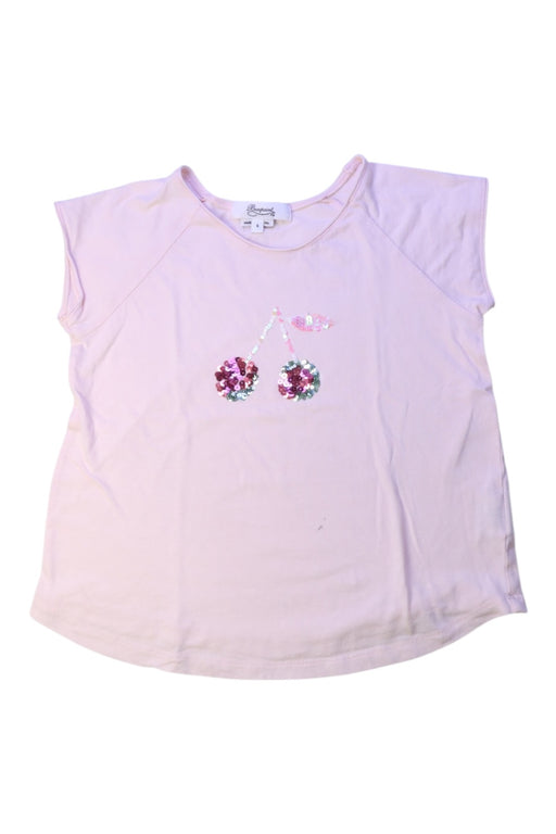 A Pink Short Sleeve Tops from Bonpoint in size 6T for girl. (Front View)