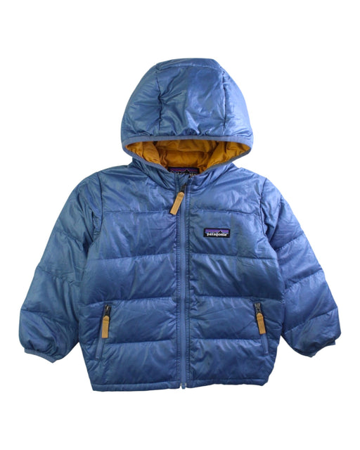 A Blue Puffer/Quilted Jackets from Patagonia in size 2T for boy. (Front View)
