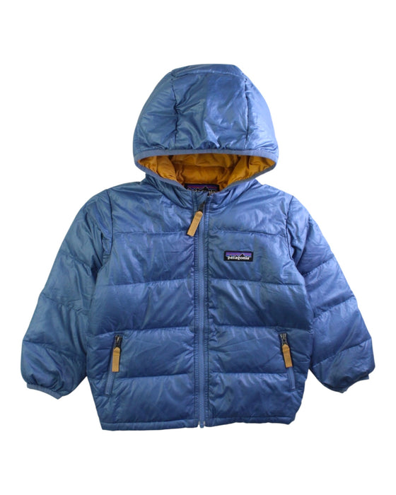 A Blue Puffer/Quilted Jackets from Patagonia in size 2T for boy. (Front View)