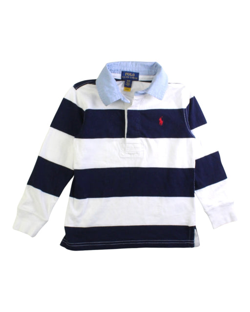 A White Long Sleeve Polos from Polo Ralph Lauren in size 3T for boy. (Front View)