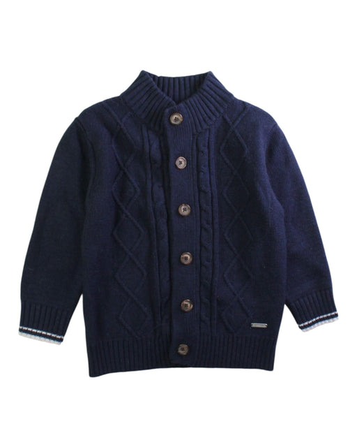 A Navy Cardigans from Chickeeduck in size 4T for boy. (Front View)
