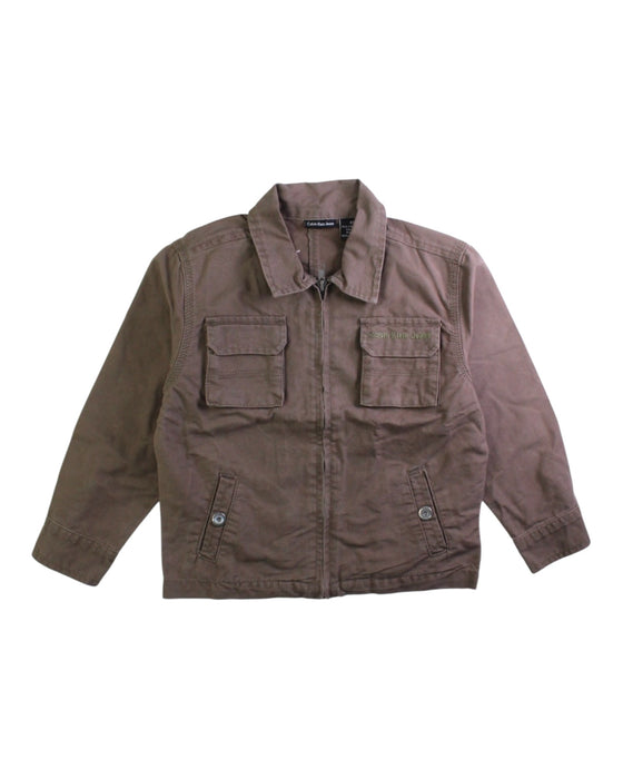 A Brown Lightweight Jackets from Calvin Klein in size 4T for boy. (Front View)
