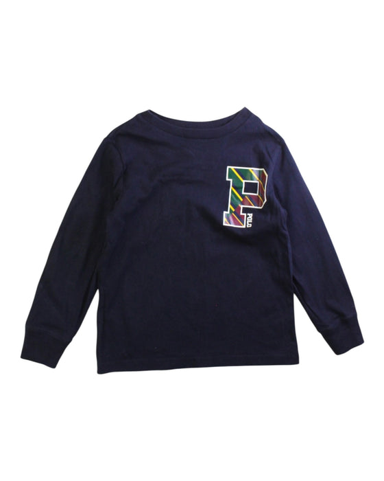 A Navy Long Sleeve T Shirts from Polo Ralph Lauren in size 4T for boy. (Front View)