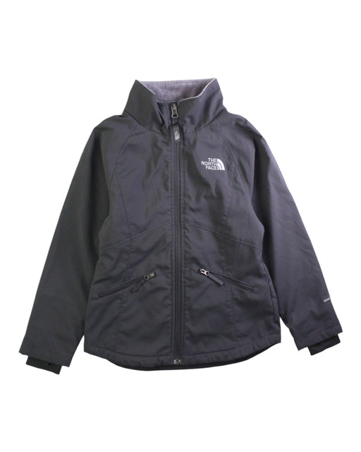 A Black Lightweight Jackets from The North Face in size 6T for girl. (Front View)