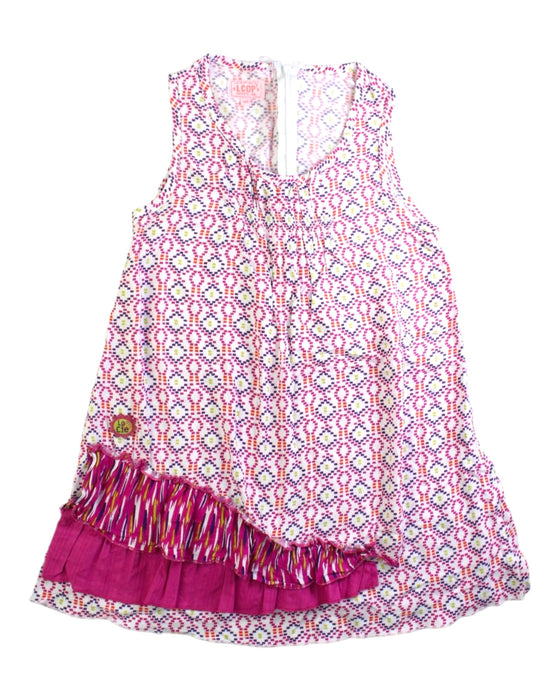 A Multicolour Sleeveless Dresses from La Compagnie des Petits in size 6T for girl. (Front View)
