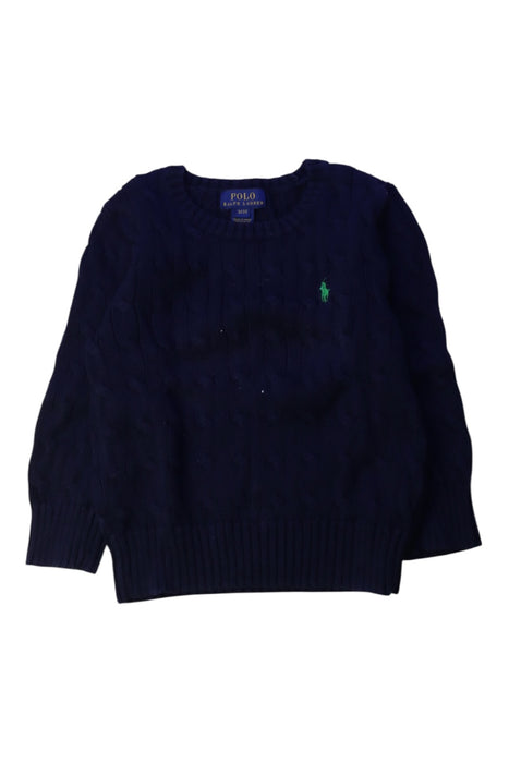 A Navy Knit Sweaters from Polo Ralph Lauren in size 3T for boy. (Front View)