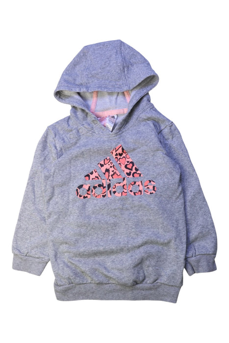 A Grey Hooded Sweatshirts from Adidas in size 18-24M for girl. (Front View)