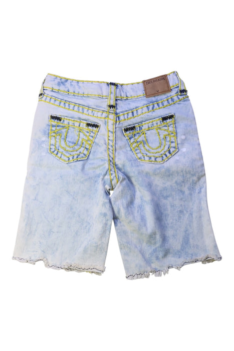 A Blue Shorts from True Religion in size 7Y for boy. (Back View)