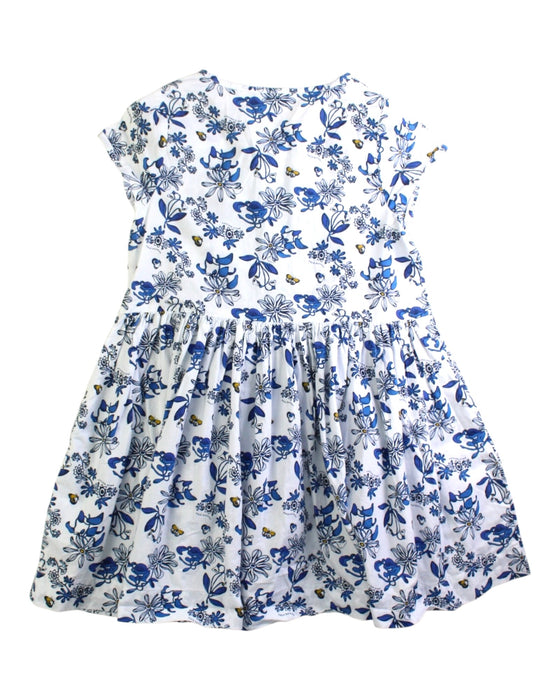 A Blue Short Sleeve Dresses from Petit Bateau in size 6T for girl. (Back View)
