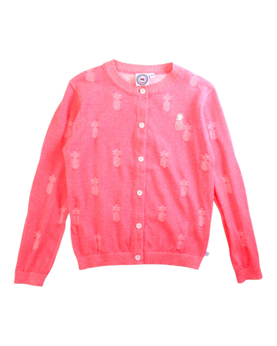 A Pink Cardigans from La Compagnie des Petits in size 6T for girl. (Front View)