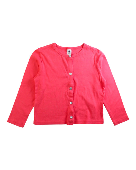A Pink Cardigans from Petit Bateau in size 6T for girl. (Front View)