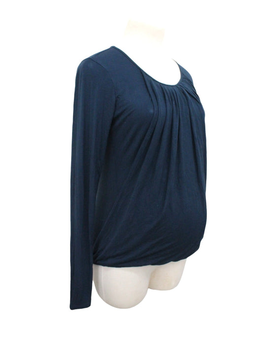 A Navy Long Sleeve Tops from Mothers en Vogue in size Maternity-S for maternity. (Front View)