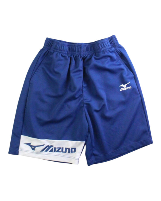A Blue Active Shorts from Mizuno in size 10Y for boy. (Front View)