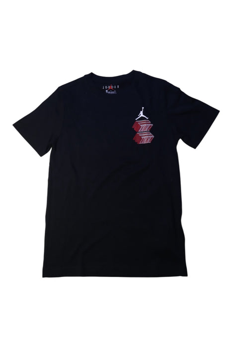 A Black Short Sleeve T Shirts from Air Jordan in size 10Y for boy. (Front View)