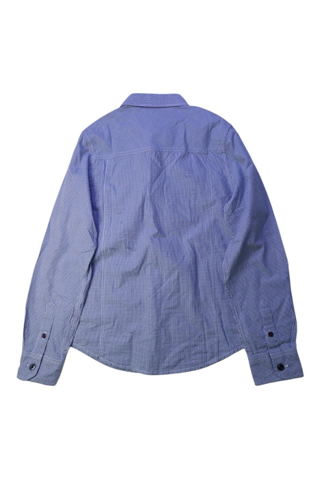 A Blue Long Sleeve Shirts from Boss in size 10Y for boy. (Back View)