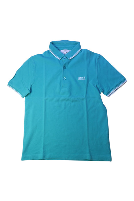 A Teal Short Sleeve Polos from Boss in size 10Y for boy. (Front View)