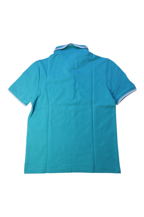A Teal Short Sleeve Polos from Boss in size 10Y for boy. (Back View)