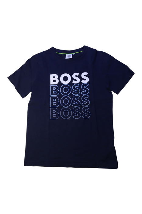 A Navy Short Sleeve T Shirts from Boss in size 10Y for boy. (Front View)