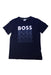 A Navy Short Sleeve T Shirts from Boss in size 10Y for boy. (Front View)