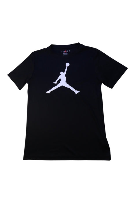 A Black Short Sleeve T Shirts from Air Jordan in size 12Y for boy. (Front View)