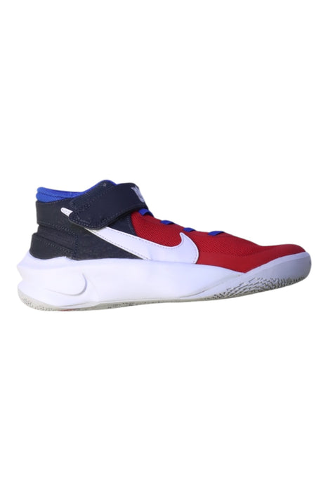 A Red Sneakers from Nike in size 12Y for boy. (Front View)