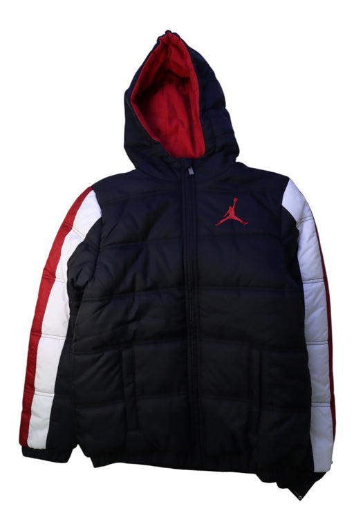 A Red Puffer/Quilted Jackets from Air Jordan in size 12Y for boy. (Front View)