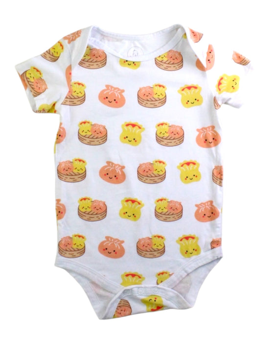 A White Short Sleeve Bodysuits from The Wee Bean in size 12-18M for neutral. (Front View)