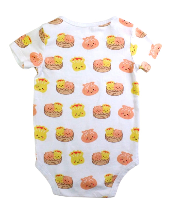 A White Short Sleeve Bodysuits from The Wee Bean in size 12-18M for neutral. (Back View)