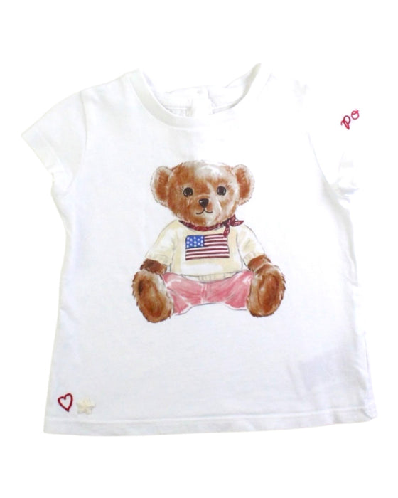 A White Short Sleeve T Shirts from Ralph Lauren in size 6-12M for girl. (Front View)