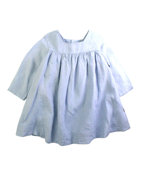 A Blue Long Sleeve Dresses from Happyology in size 3T for girl. (Front View)