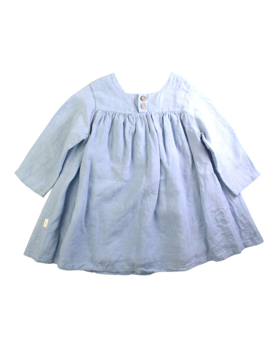 A Blue Long Sleeve Dresses from Happyology in size 3T for girl. (Back View)