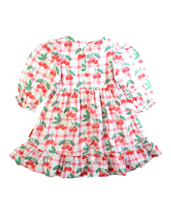 A Red Long Sleeve Dresses from Bebe de Pino in size 2T for girl. (Back View)