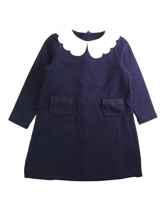 A Navy Long Sleeve Dresses from Jacadi in size 4T for girl. (Front View)