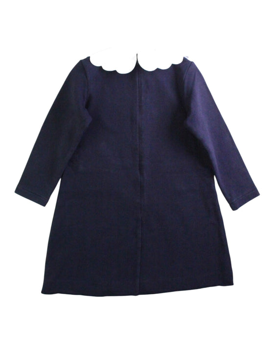 A Navy Long Sleeve Dresses from Jacadi in size 4T for girl. (Back View)