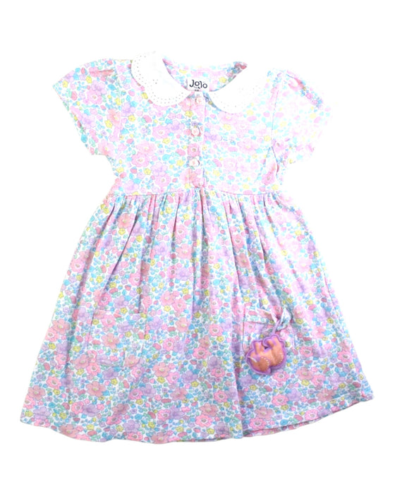 A Pink Short Sleeve Dresses from Jojo Maman Bébé in size 2T for girl. (Front View)