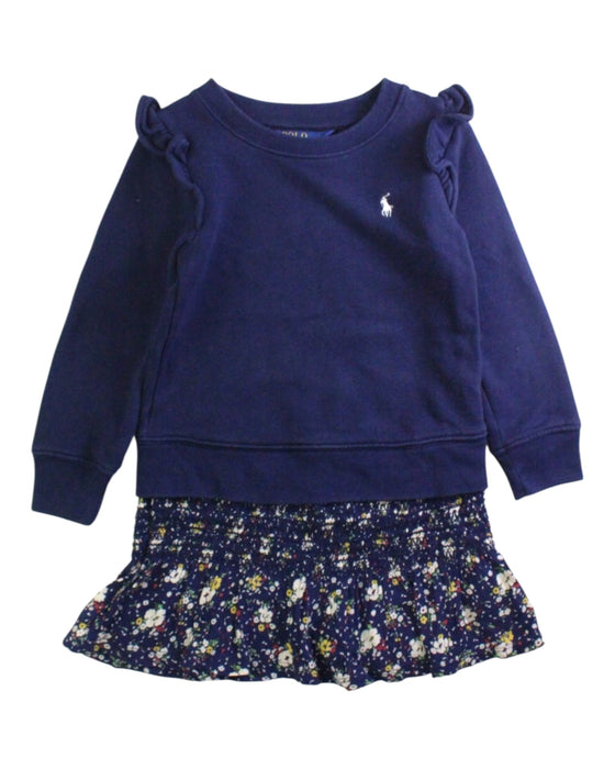 A Navy Sweater Dresses from Polo Ralph Lauren in size 3T for girl. (Front View)