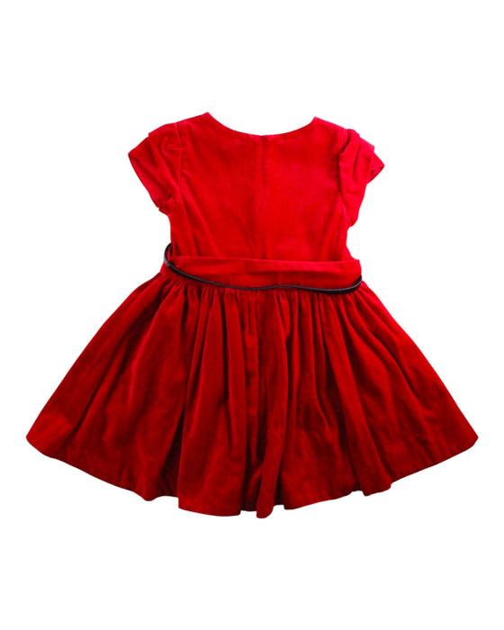 A Red Short Sleeve Dresses from Jacadi in size 4T for girl. (Back View)
