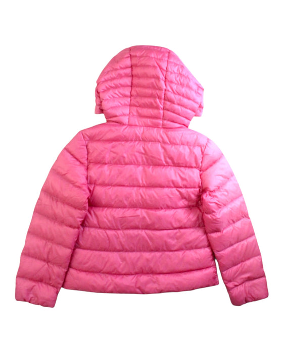 A Pink Puffer/Quilted Jackets from Moncler in size 6T for girl. (Back View)