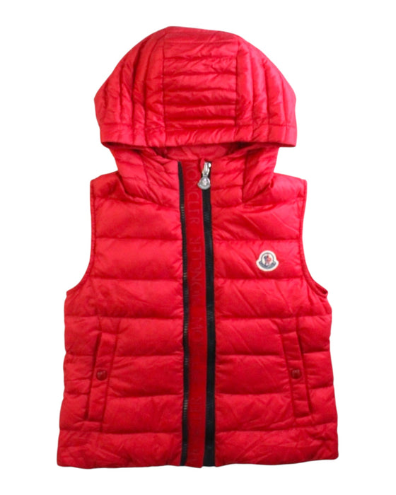 A Red Outerwear Vests from Moncler in size 6T for neutral. (Front View)