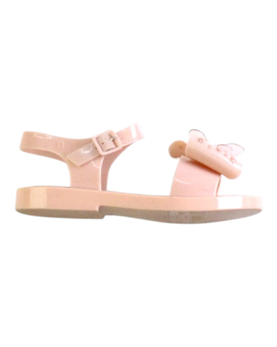 A Pink Sandals from Mini Melissa in size 9Y for girl. (Front View)