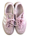 A Pink Sneakers from Adidas in size 10Y for girl. (Back View)