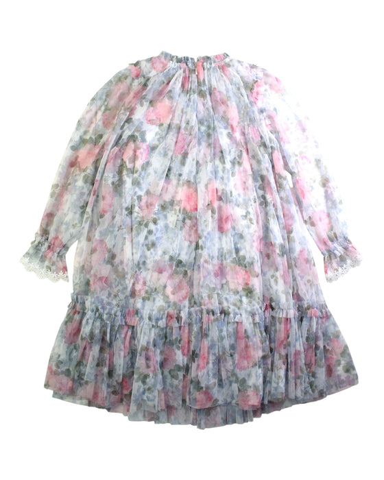 A Pink Long Sleeve Dresses from needle & thread in size 6T for girl. (Back View)