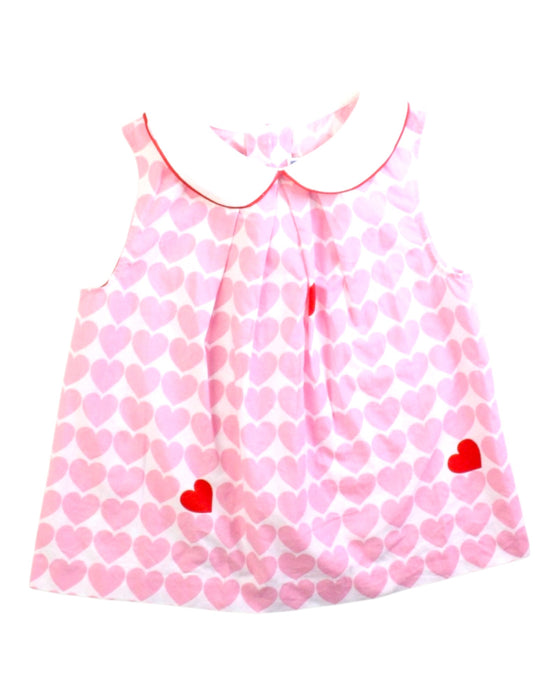 A Pink Sleeveless Tops from Jacadi in size 6T for girl. (Front View)