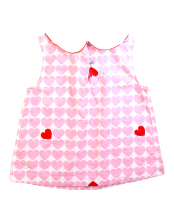 A Pink Sleeveless Tops from Jacadi in size 6T for girl. (Back View)